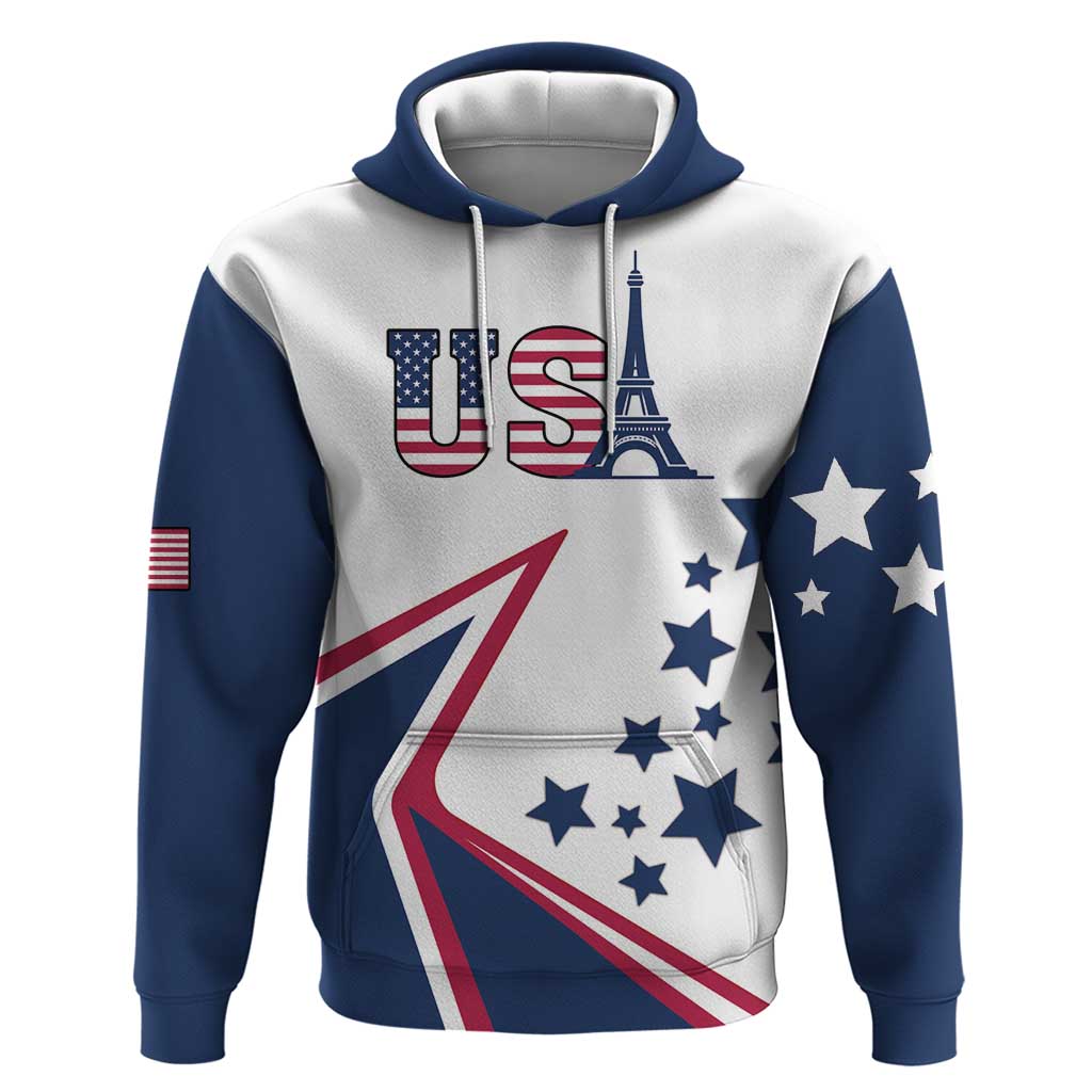 Custom USA Summer Sport 2024 Hoodie Eiffel Tower 2024 - Wonder Print Shop