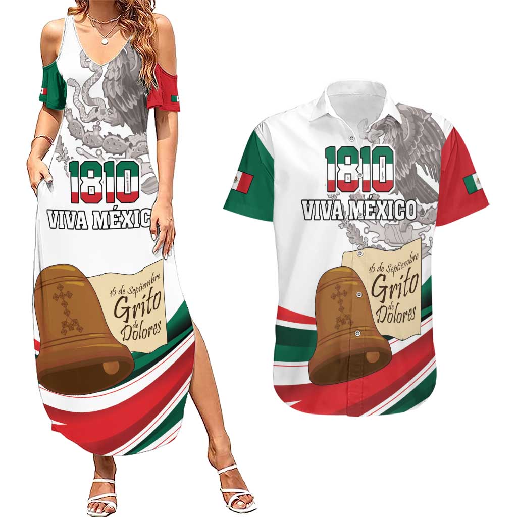 Custom Mexico Independence Day Couples Matching Summer Maxi Dress and Hawaiian Shirt El Grito De Independencia