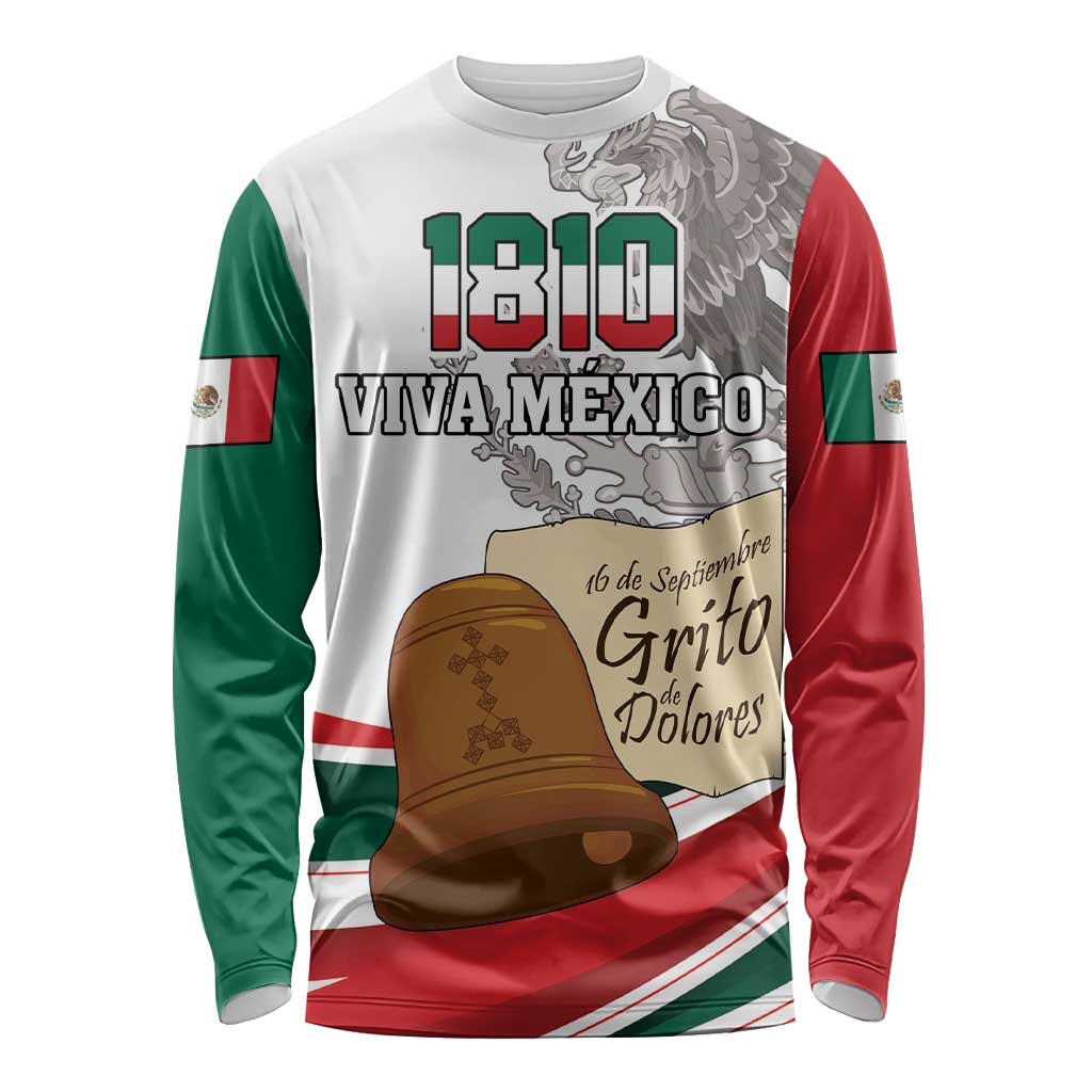 Custom Mexico Independence Day Long Sleeve Shirt El Grito De Independencia - Wonder Print Shop