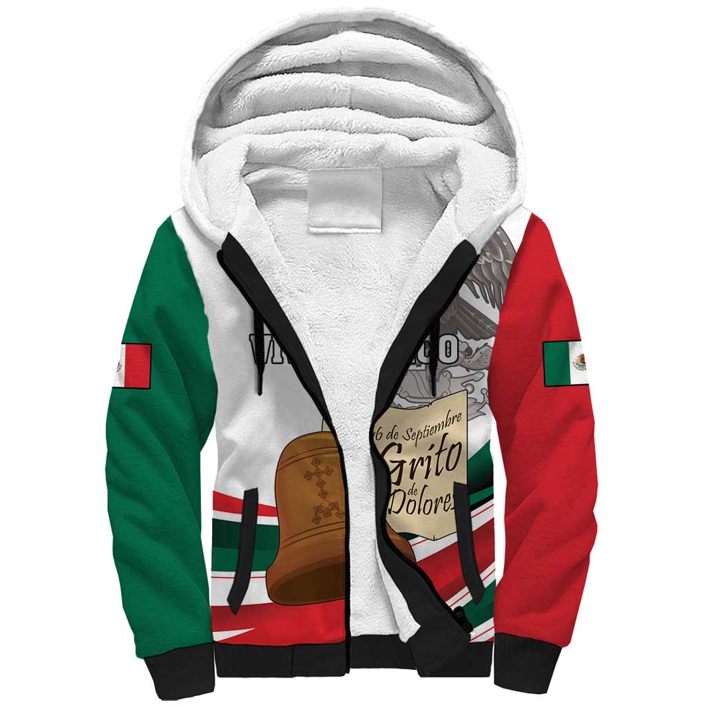 Custom Mexico Independence Day Sherpa Hoodie El Grito De Independencia - Wonder Print Shop