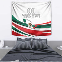 Mexico independence wall tapestry with custom text, Mexico map, and green-red stripes
