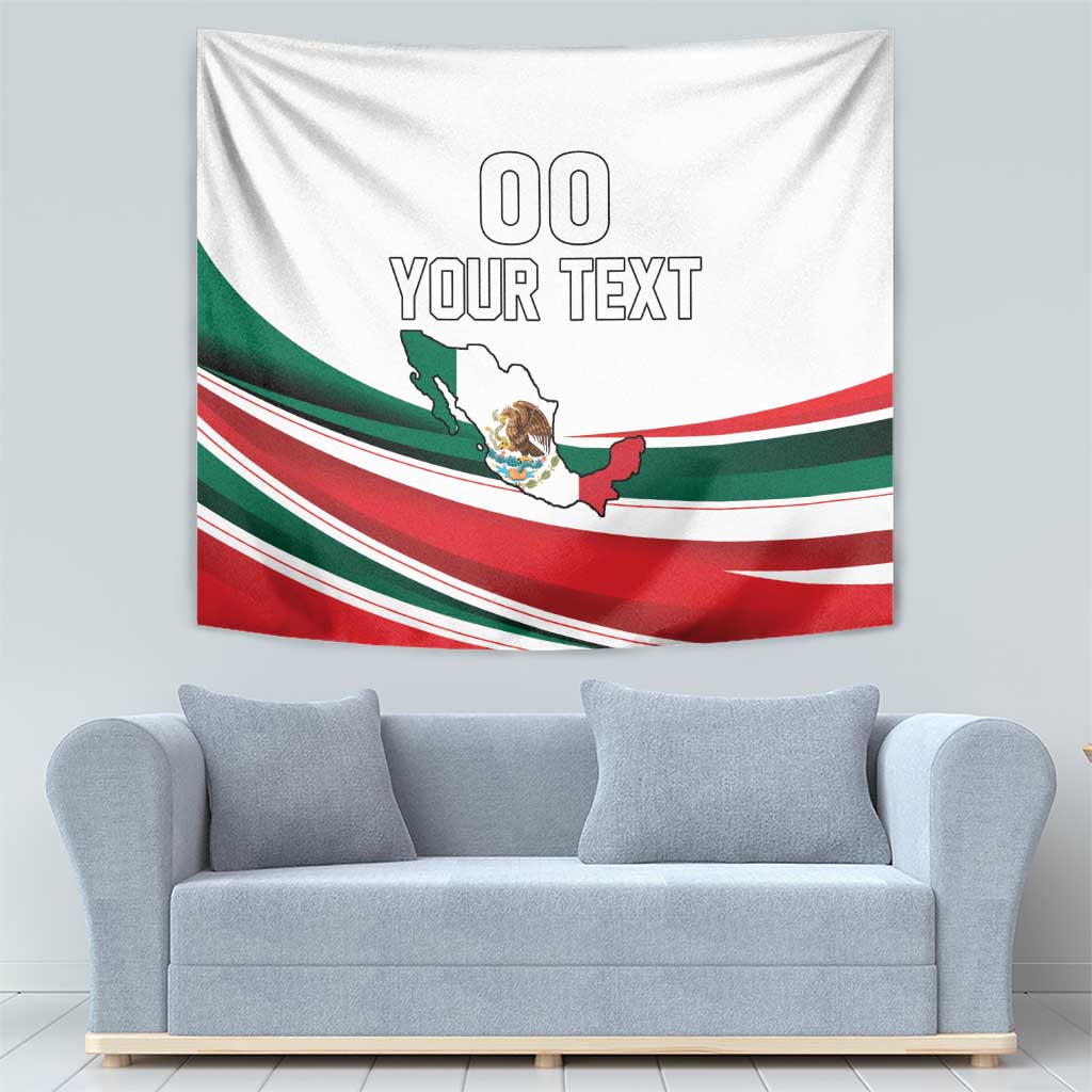 Mexico independence wall tapestry with custom text and Mexican flag green-red stripes