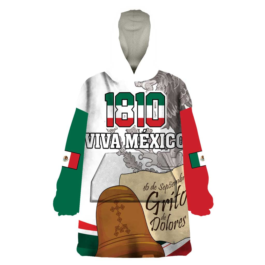 Custom Mexico Independence Day Wearable Blanket Hoodie El Grito De Independencia - Wonder Print Shop