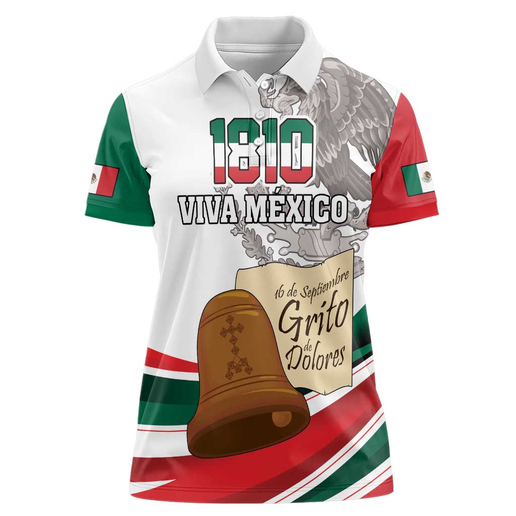 Custom Mexico Independence Day Women Polo Shirt El Grito De Independencia - Wonder Print Shop