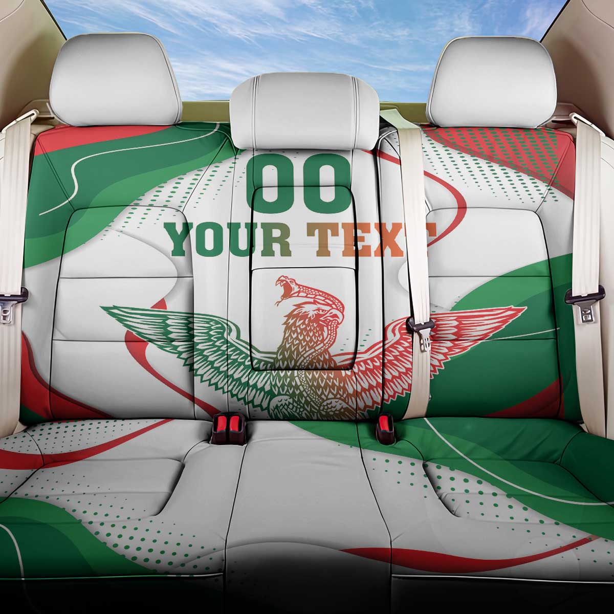 Custom Mexico Independence Day Back Car Seat Cover Monumento A La Independencia - Wonder Print Shop