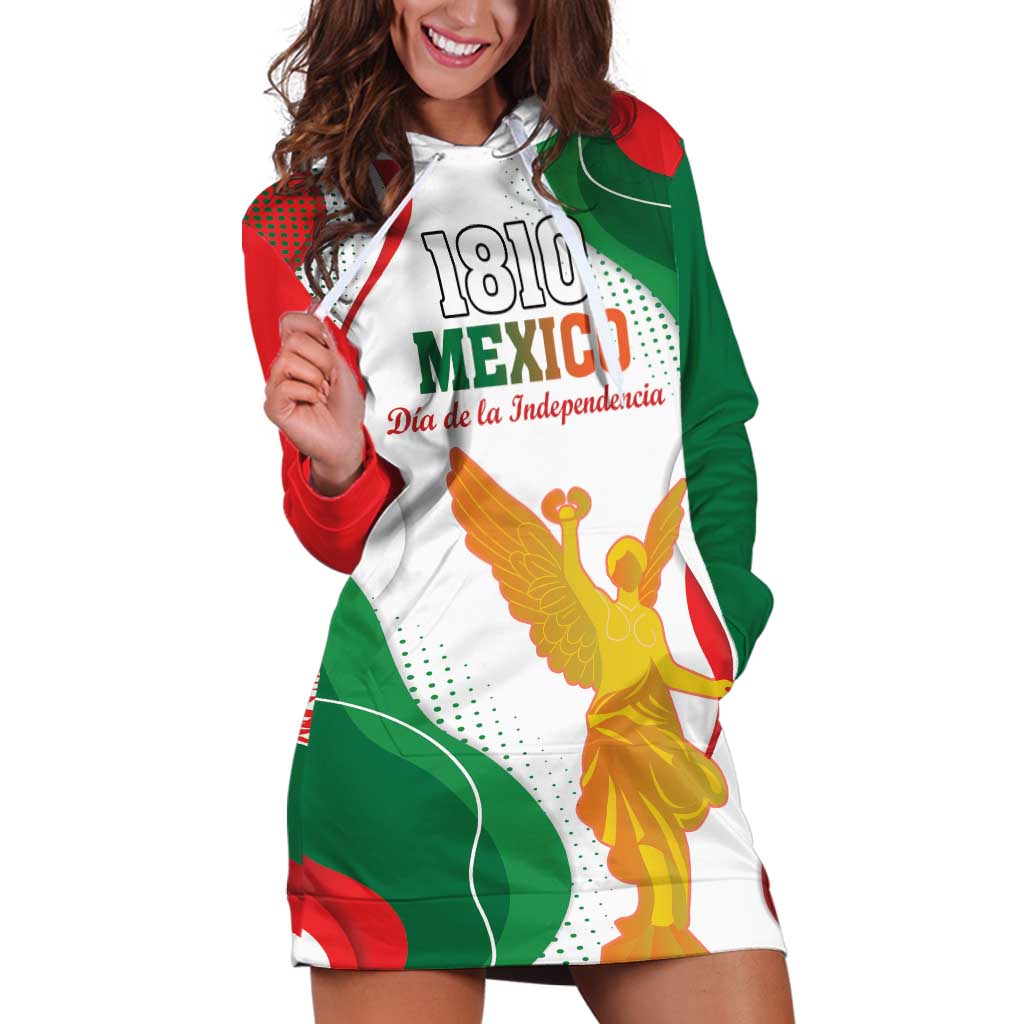 Custom Mexico Independence Day Hoodie Dress Monumento A La Independencia - Wonder Print Shop