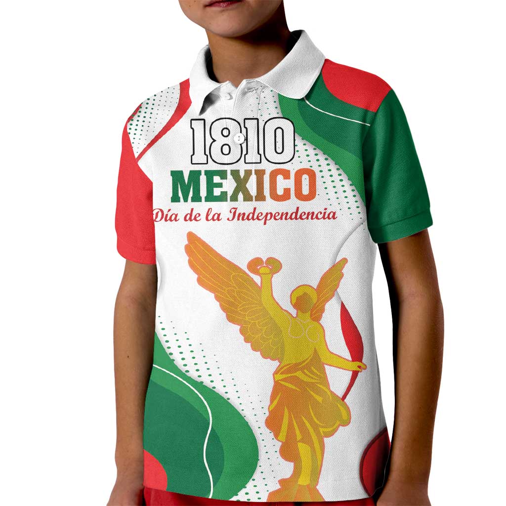 Custom Mexico Independence Day Kid Polo Shirt Monumento A La Independencia