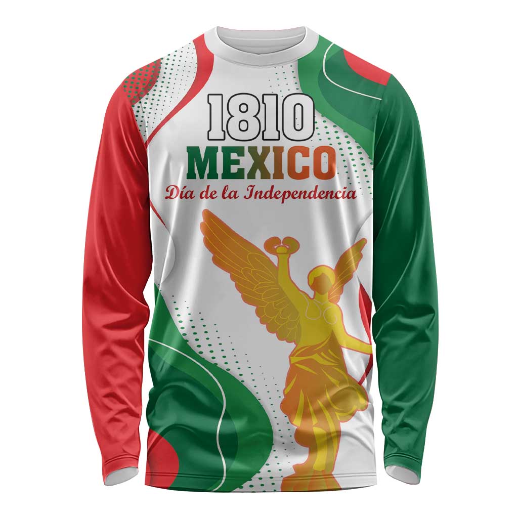 Custom Mexico Independence Day Long Sleeve Shirt Monumento A La Independencia - Wonder Print Shop