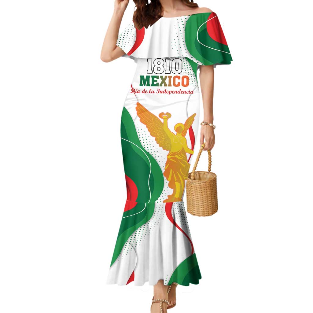 Custom Mexico Independence Day Mermaid Dress Monumento A La Independencia - Wonder Print Shop