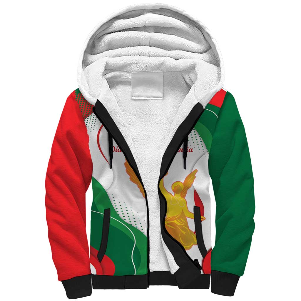 Custom Mexico Independence Day Sherpa Hoodie Monumento A La Independencia - Wonder Print Shop