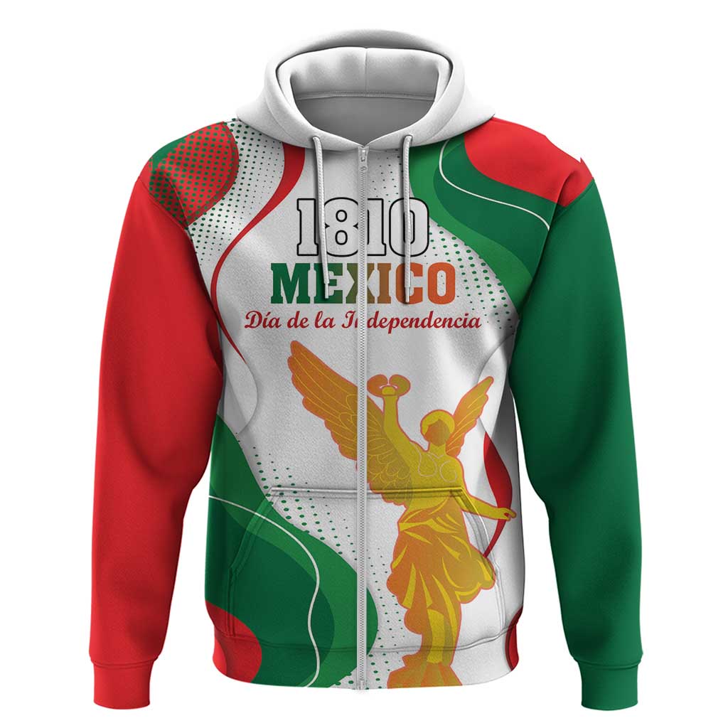 Custom Mexico Independence Day Zip Hoodie Monumento A La Independencia - Wonder Print Shop