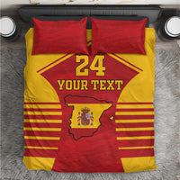 Spain coat of arms bedding set in red and yellow, centered 24 and “YOUR TEXT”