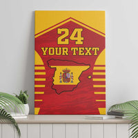 Spain coat of arms canvas wall art, front design with 24 and your text in red and yellow