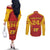 Custom Spain Coat Of Arms Couples Matching Off The Shoulder Long Sleeve Dress and Long Sleeve Button Shirt Sport Style