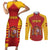 Custom Spain Coat Of Arms Couples Matching Short Sleeve Bodycon Dress and Long Sleeve Button Shirt Sport Style - Wonder Print Shop