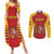 Custom Spain Coat Of Arms Couples Matching Summer Maxi Dress and Long Sleeve Button Shirt Sport Style - Wonder Print Shop