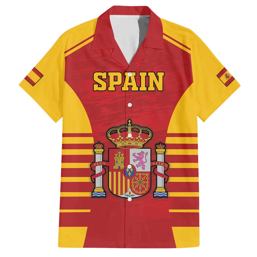 Custom Spain Coat Of Arms Hawaiian Shirt Sport Style - Wonder Print Shop