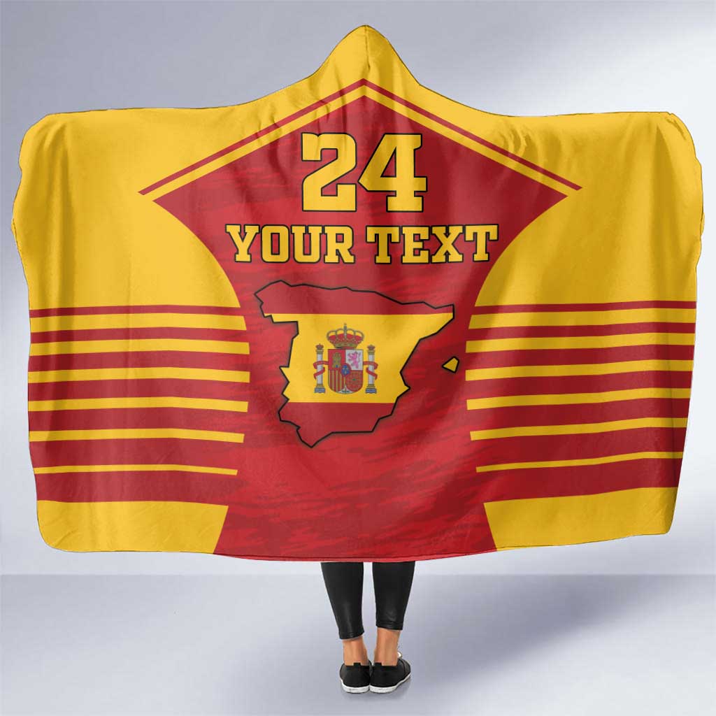 Custom Spain Coat Of Arms Hooded Blanket Sport Style