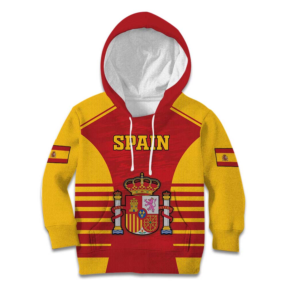 Custom Spain Coat Of Arms Kid Hoodie Sport Style - Wonder Print Shop