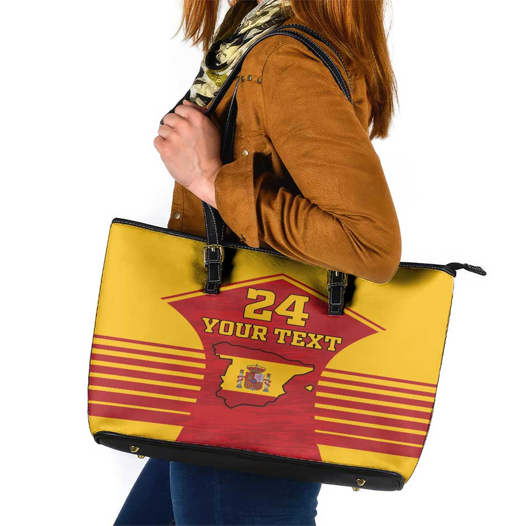 Custom Spain Coat Of Arms Leather Tote Bag Sport Style