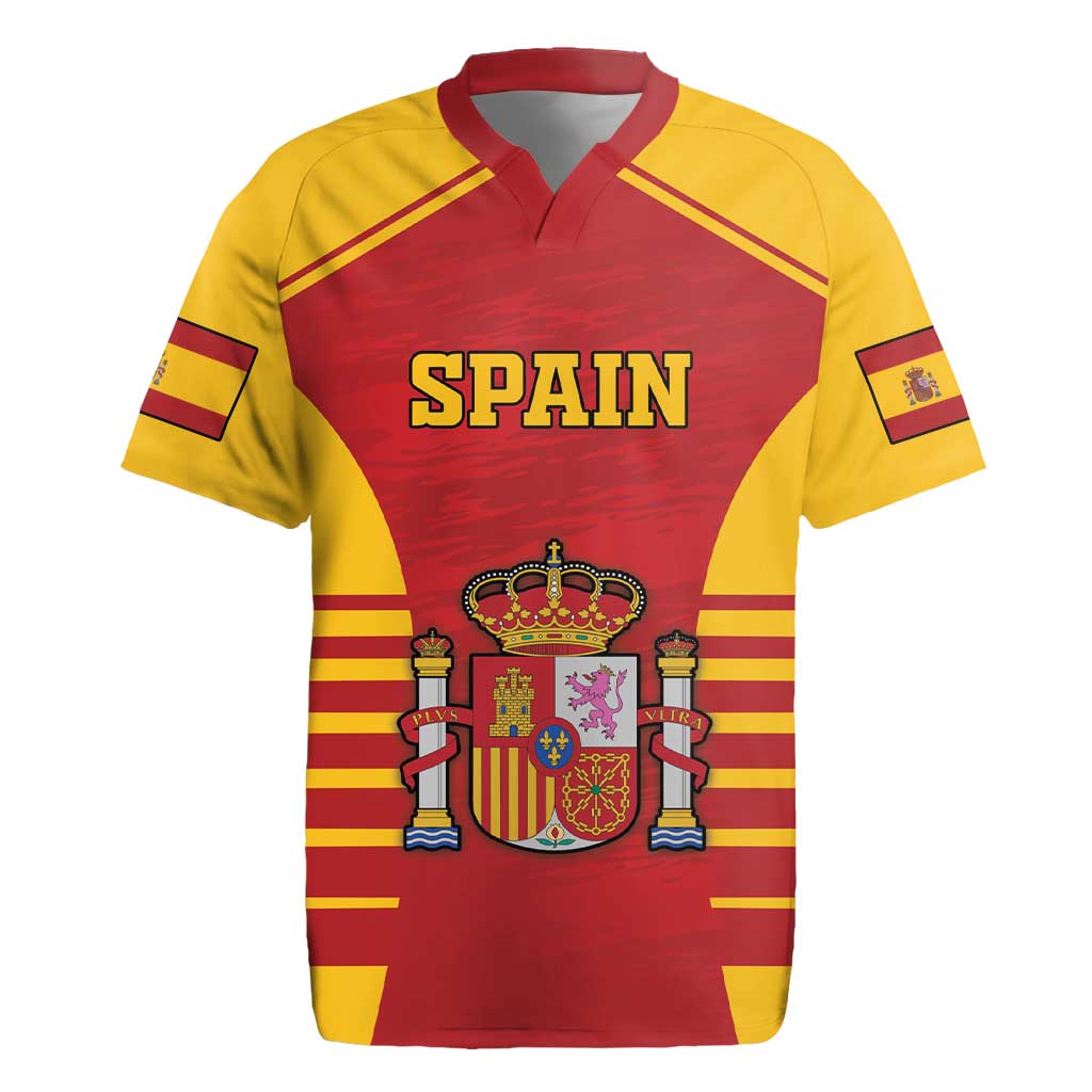 Custom Spain Coat Of Arms Rugby Jersey Sport Style - Wonder Print Shop