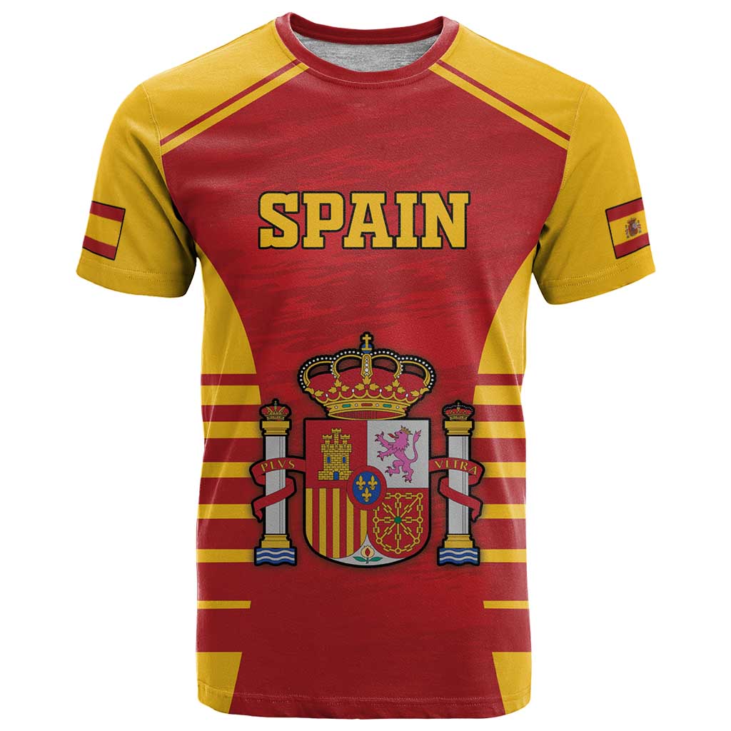 Custom Spain Coat Of Arms T Shirt Sport Style - Wonder Print Shop