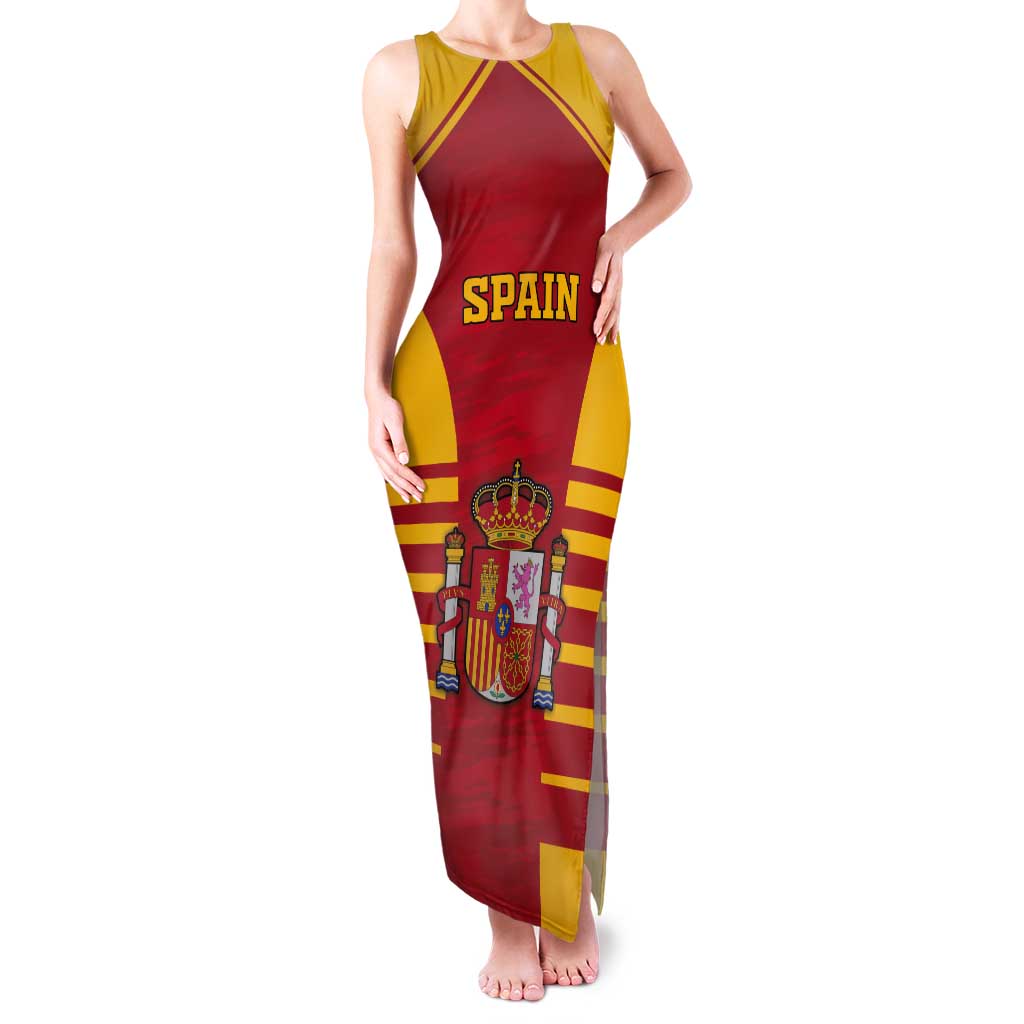 Custom Spain Coat Of Arms Tank Maxi Dress Sport Style - Wonder Print Shop