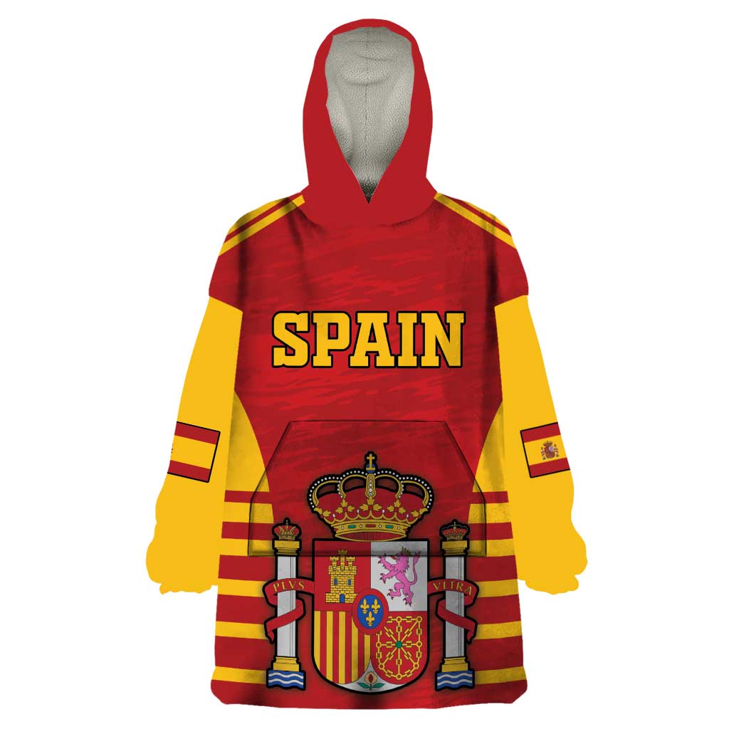 Custom Spain Coat Of Arms Wearable Blanket Hoodie Sport Style - Wonder Print Shop