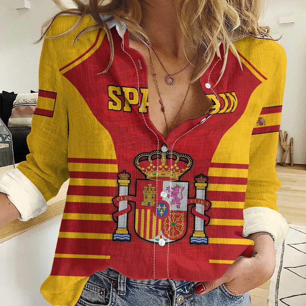 Custom Spain Coat Of Arms Women Casual Shirt Sport Style