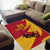 Custom Spain Aggressive Fighting Bull Area Rug With Carnation Flowers - Wonder Print Shop