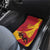 Custom Spain Aggressive Fighting Bull Car Mats With Carnation Flowers - Wonder Print Shop