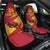 Custom Spain Aggressive Fighting Bull Car Seat Cover With Carnation Flowers - Wonder Print Shop