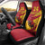 Custom Spain Aggressive Fighting Bull Car Seat Cover With Carnation Flowers - Wonder Print Shop