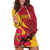 Custom Spain Aggressive Fighting Bull Hoodie Dress With Carnation Flowers - Wonder Print Shop