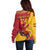 Custom Spain Aggressive Fighting Bull Off Shoulder Sweater With Carnation Flowers - Wonder Print Shop