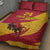 Custom Spain Aggressive Fighting Bull Quilt Bed Set With Carnation Flowers - Wonder Print Shop