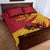 Custom Spain Aggressive Fighting Bull Quilt Bed Set With Carnation Flowers - Wonder Print Shop