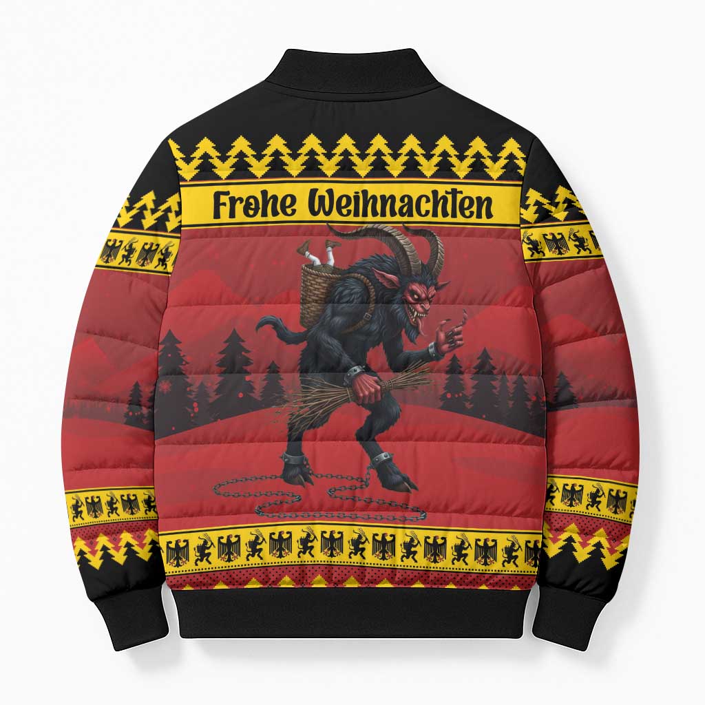 Merry Krampus Germany Bomber Puffer Jacket Frohe Weihnachten - Wonder Print Shop