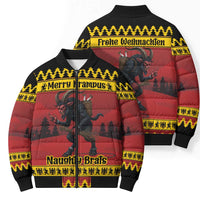 Merry Krampus Germany Bomber Puffer Jacket Frohe Weihnachten - Wonder Print Shop