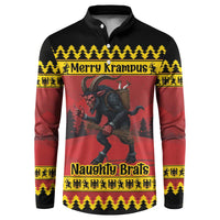 Merry Krampus Germany Button Sweatshirt Frohe Weihnachten - Wonder Print Shop