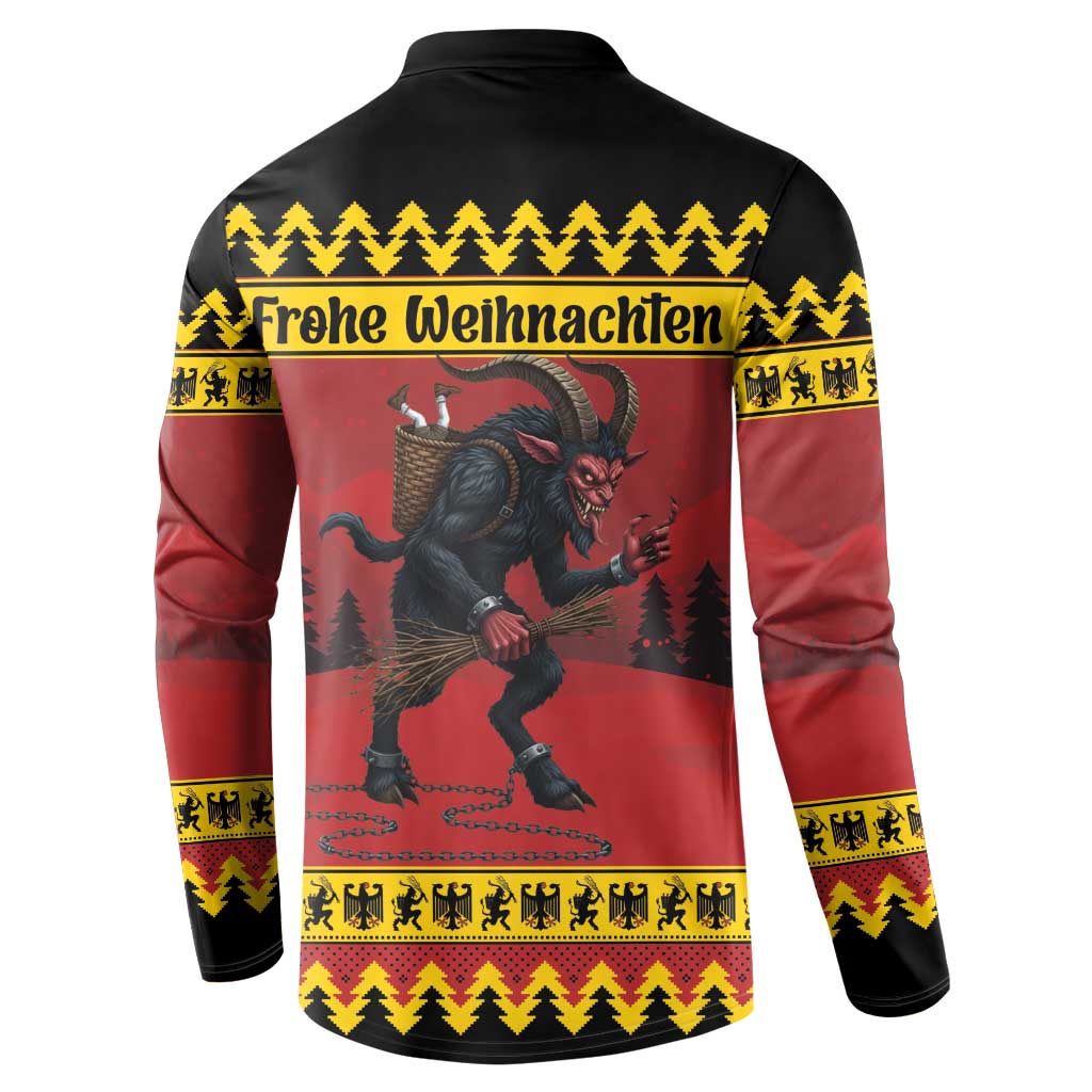 Merry Krampus Germany Button Sweatshirt Frohe Weihnachten - Wonder Print Shop