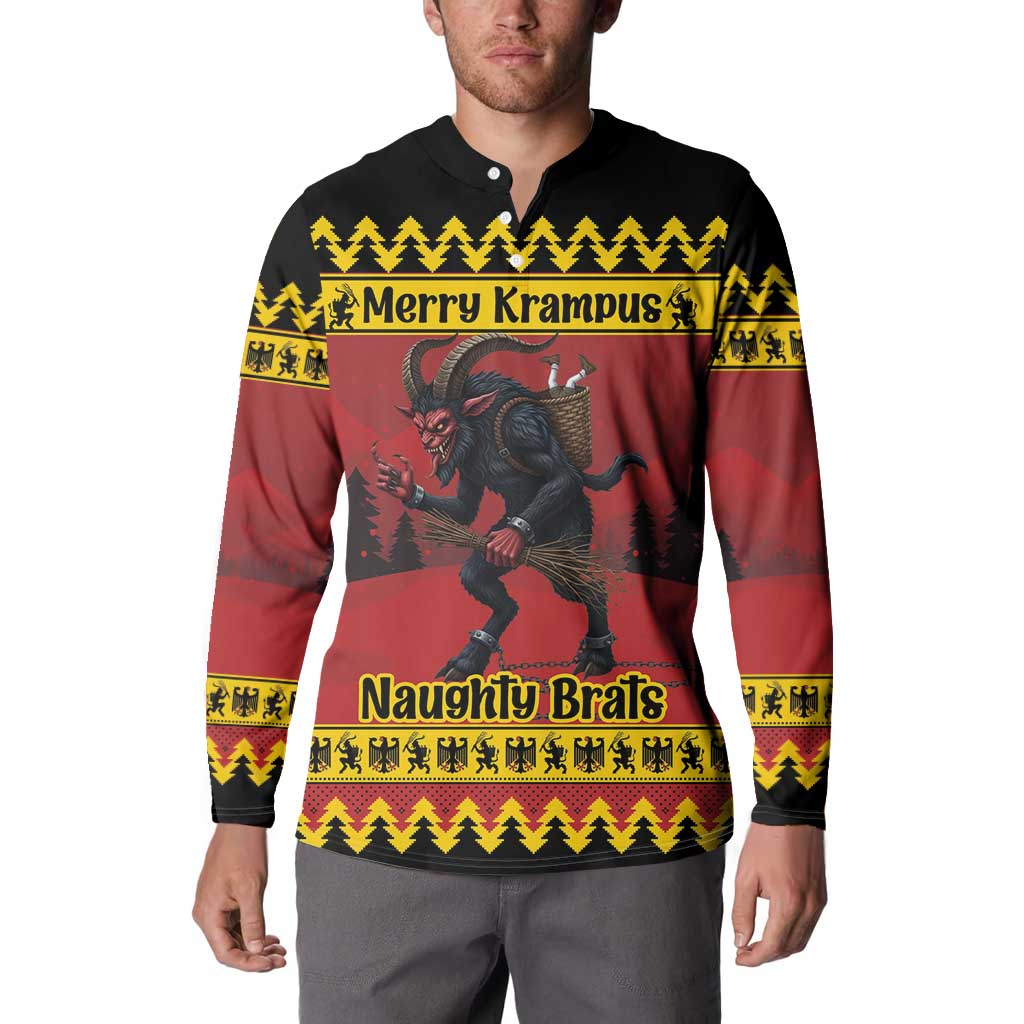 Merry Krampus Germany Button Sweatshirt Frohe Weihnachten - Wonder Print Shop