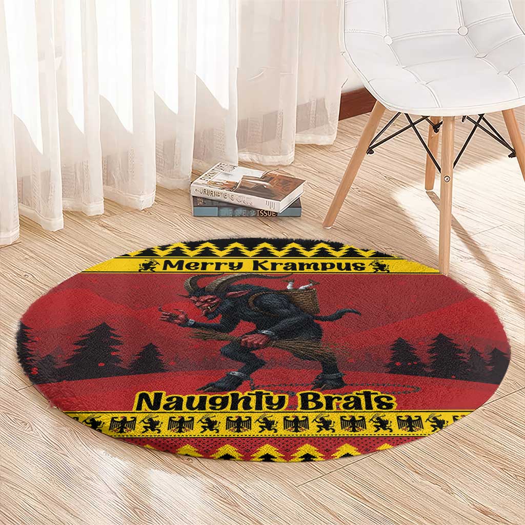 Merry Krampus Germany Round Carpet Frohe Weihnachten - Wonder Print Shop