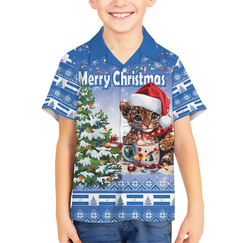 Personalized Nicaragua Christmas Kid Hawaiian Shirt Panthera Onca Cute With Christmas Tree - Wonder Print Shop
