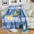 Personalized Nicaragua Christmas Blanket Turquoise-Browed Motmot With Coat Of Arms