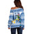 Personalized Nicaragua Christmas Off Shoulder Sweater Turquoise-Browed Motmot With Coat Of Arms - Wonder Print Shop