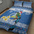 Personalized Nicaragua Christmas Quilt Bed Set Turquoise-Browed Motmot With Coat Of Arms - Wonder Print Shop