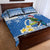 Personalized Nicaragua Christmas Quilt Bed Set Turquoise-Browed Motmot With Coat Of Arms - Wonder Print Shop