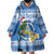 Personalized Nicaragua Christmas Wearable Blanket Hoodie Turquoise-Browed Motmot With Coat Of Arms