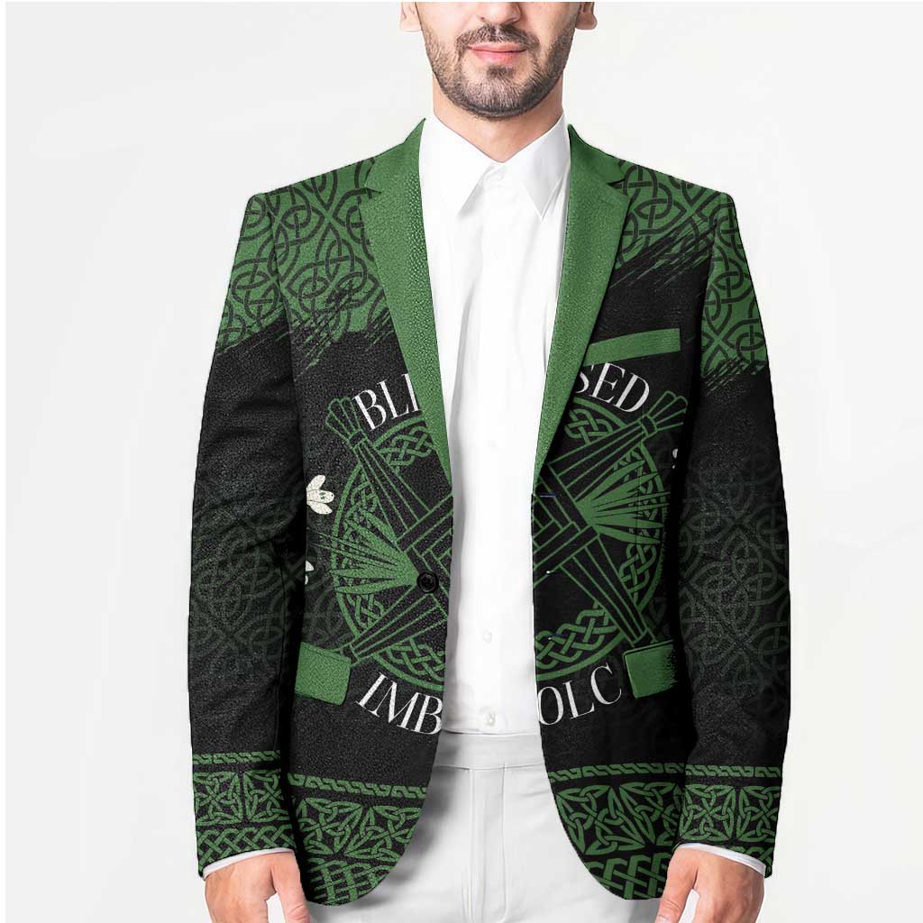 Personalized Imbolc Blessed Celtic Knot Blazer Brigids Cross Symbol - Wonder Print Shop